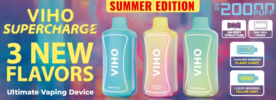 VIHO SUPERCHARGE - 3 New Flavors Summer - Main Page Banner