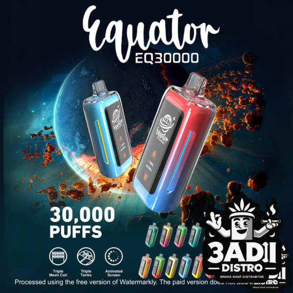 Equator 30k Puffs 50mg Disposables Equator EQ30000 30k Puffs 50mg Triple Tank 30mL Disposables *Display of 5*