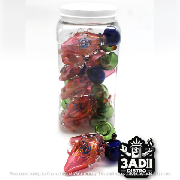 Image from Digoods Oct 2024 3 Tadpole Design Fumed Glass Hand Pipes 4 in. 100g [2358-MA31] *16ct 1gal. Bundle*