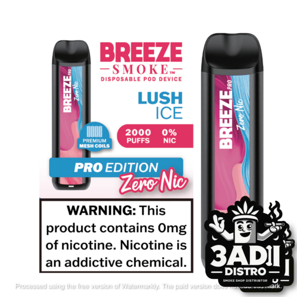 My Project May 12 2023 1 Breeze Smoke Pro Zero Nicotine 2000 Puffs 6ML Disposables w/ Mesh Coil *Display of 10*