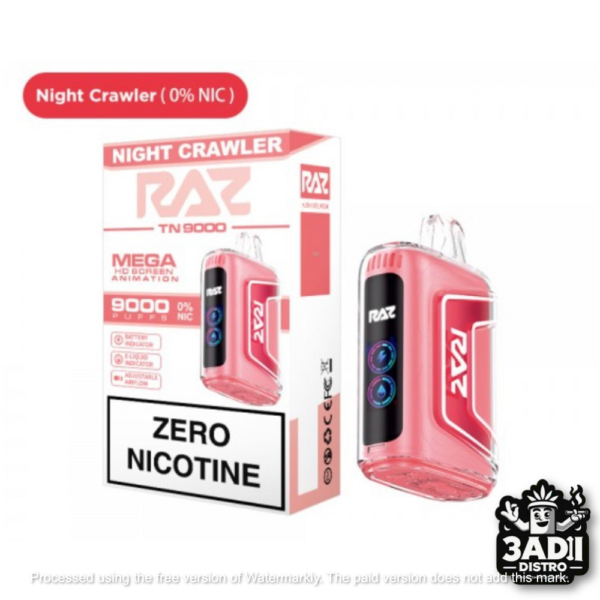 Raz TN9000 Night Crawler Disposables Raz TN9000 9000 Puffs 0mg (ZERO NIC) 12mL Disposables *Display of 5*