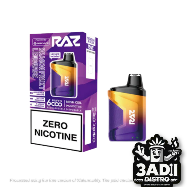 Untitled July 7 2023 Raz CA6000 6000 Puffs ZERO NIC (0mg) 10mL Disposables *Display of 10*