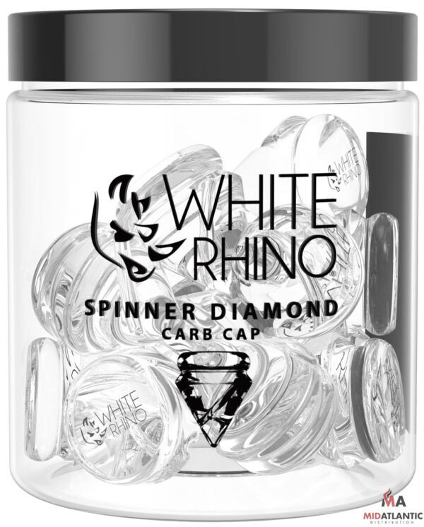 29 yOOsI 75229.1670006435 White Rhino Spinner Glass Diamond Carb Cap