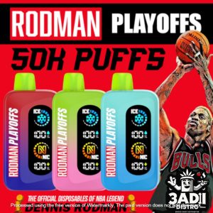 Rodman Playoffs 50K Puffs 50mg 20mL Disposables w/ Nic & Ice Controls *Display of 5*