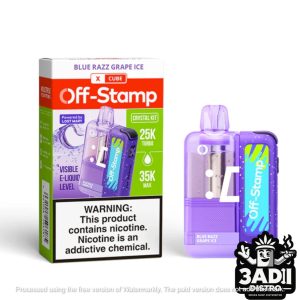 Blue Razz Grape Ice 51109 1 Lost Mary Off-Stamp X-Cube Crystal 35k Puffs 50mg 19mL Pod Disposables (Full Kit) *Display of 5*
