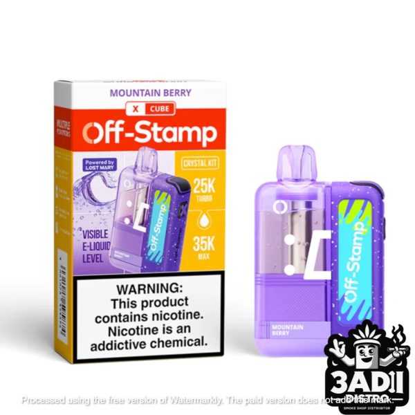 Mountain Berry 58434 1 Lost Mary Off-Stamp X-Cube Crystal 35k Puffs 50mg 19mL Pod Disposables (Full Kit) *Display of 5*