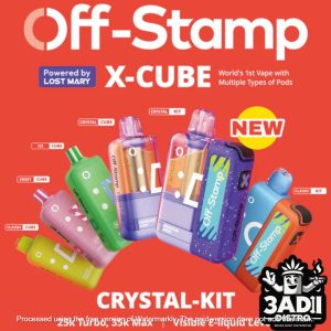Lost Mary Off-Stamp X-Cube Crystal 35k Puffs 50mg 19mL Pod Disposables (Full Kit) *Display of 5*