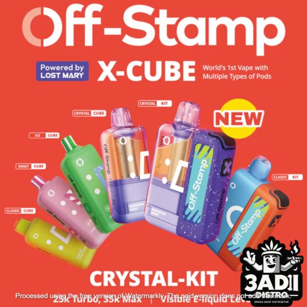 THUMB 95498 1 Lost Mary Off-Stamp X-Cube Crystal 35k Puffs 50mg 19mL Pod Disposables (Full Kit) *Display of 5*