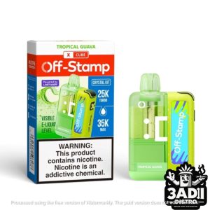 Tropical Guava 06075 1 Lost Mary Off-Stamp X-Cube Crystal 35k Puffs 50mg 19mL Pod Disposables (Full Kit) *Display of 5*