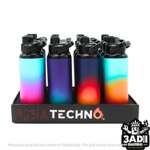 Techno Torch Dual Flame Water Bottle Design Torches (Assorted Colors) *Display of 12* [Model#19631A]