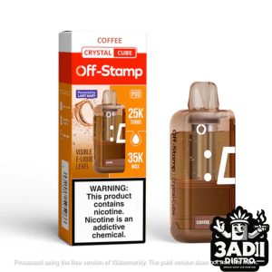 COFFEE 752dd44d 2952 4ef4 8b88 cac0d07a5892 54394 70297 1 Lost Mary Off-Stamp X-Cube Crystal 35k Puffs 50mg 19mL Replacement Pod Disposables *Display of 5*